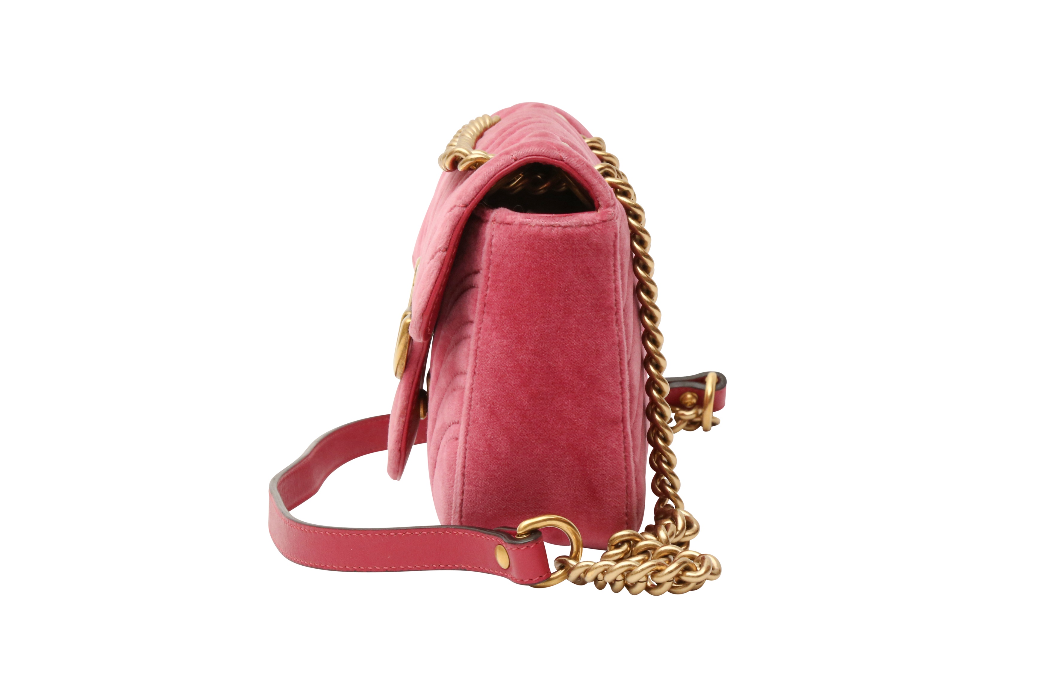 Gucci Pink GG Mini Marmont Matelassé Bag - Image 2 of 6