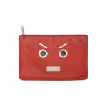 Fendi Red Faces Flat Pouch
