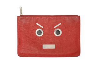 Fendi Red Faces Flat Pouch