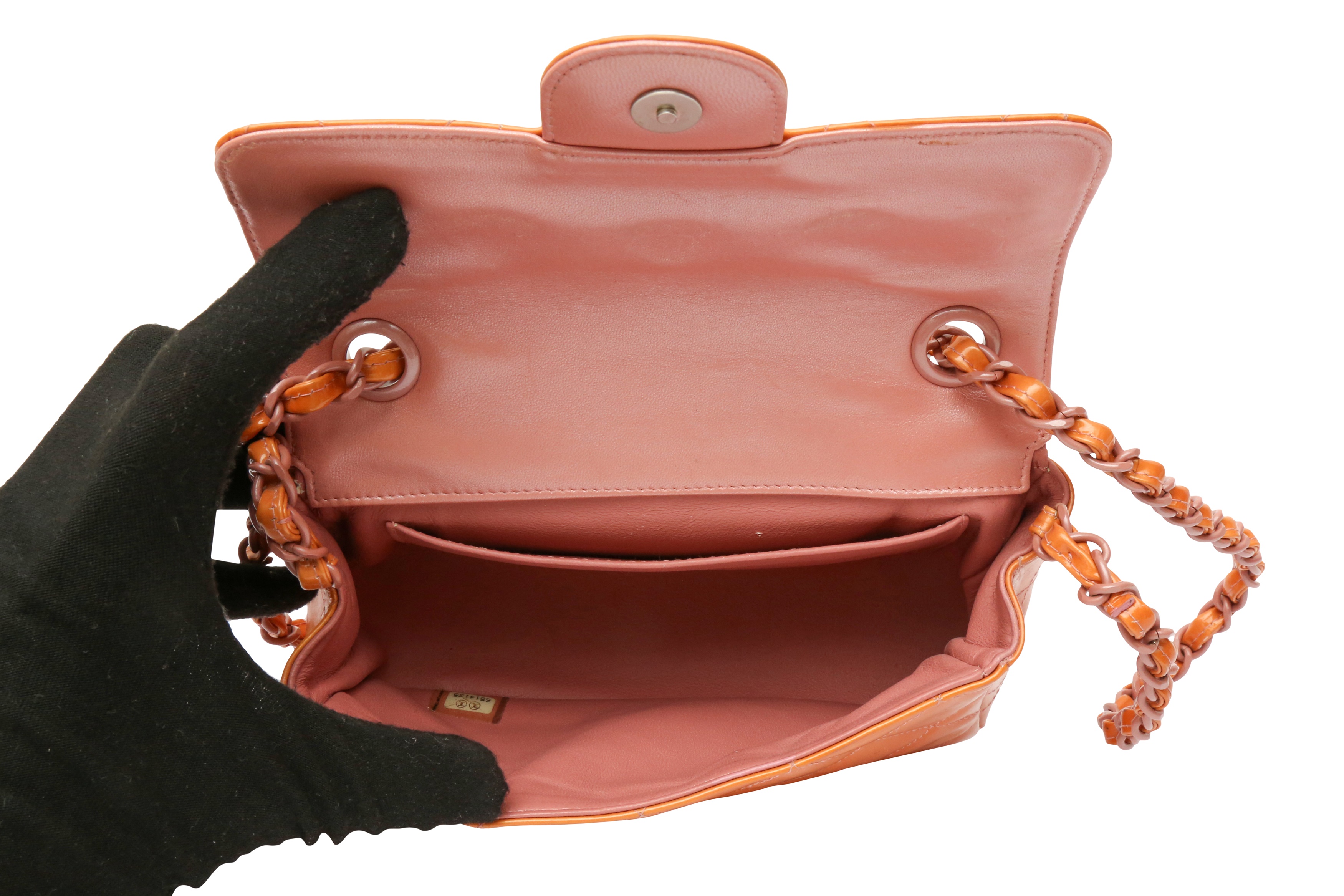 Chanel Orange Rectangle Mini Flap Bag - Image 6 of 6