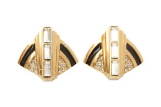 Givenchy Art Deco Clip On Earrings