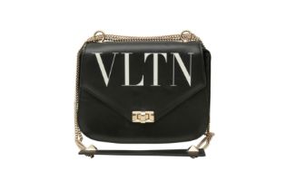 Valentino Black VLTN Saddle Flap Bag