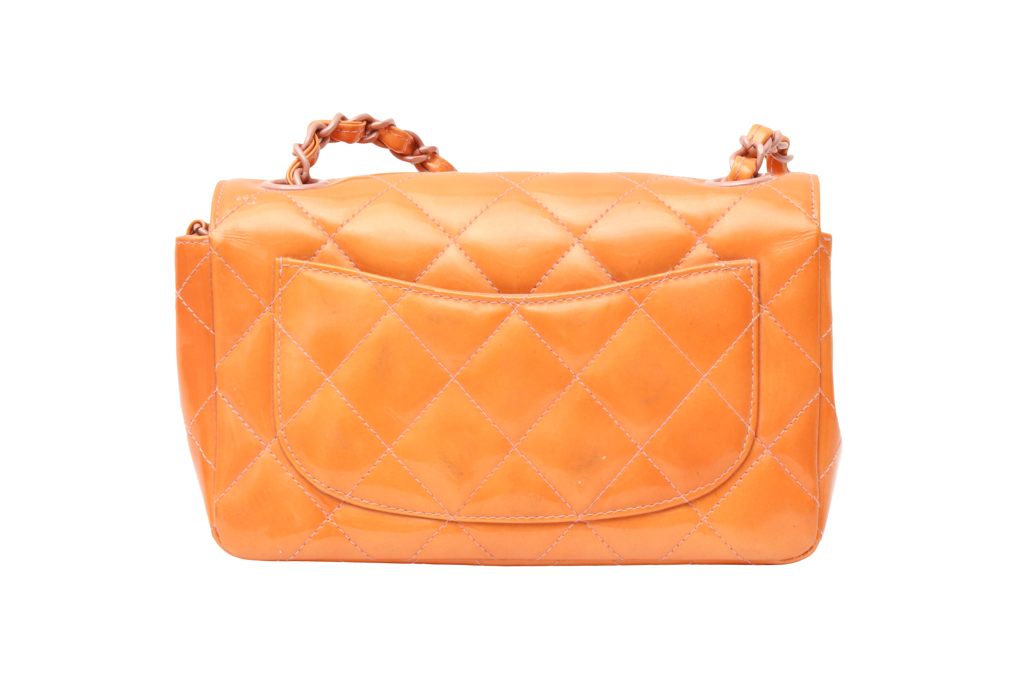 Chanel Orange Rectangle Mini Flap Bag - Image 3 of 6