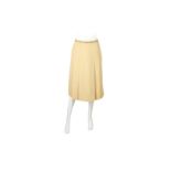 Celine Yellow Wool Triomphe Pleat Skirt - Size 12
