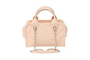 Chanel Beige Pink Deauville Bowler Bag