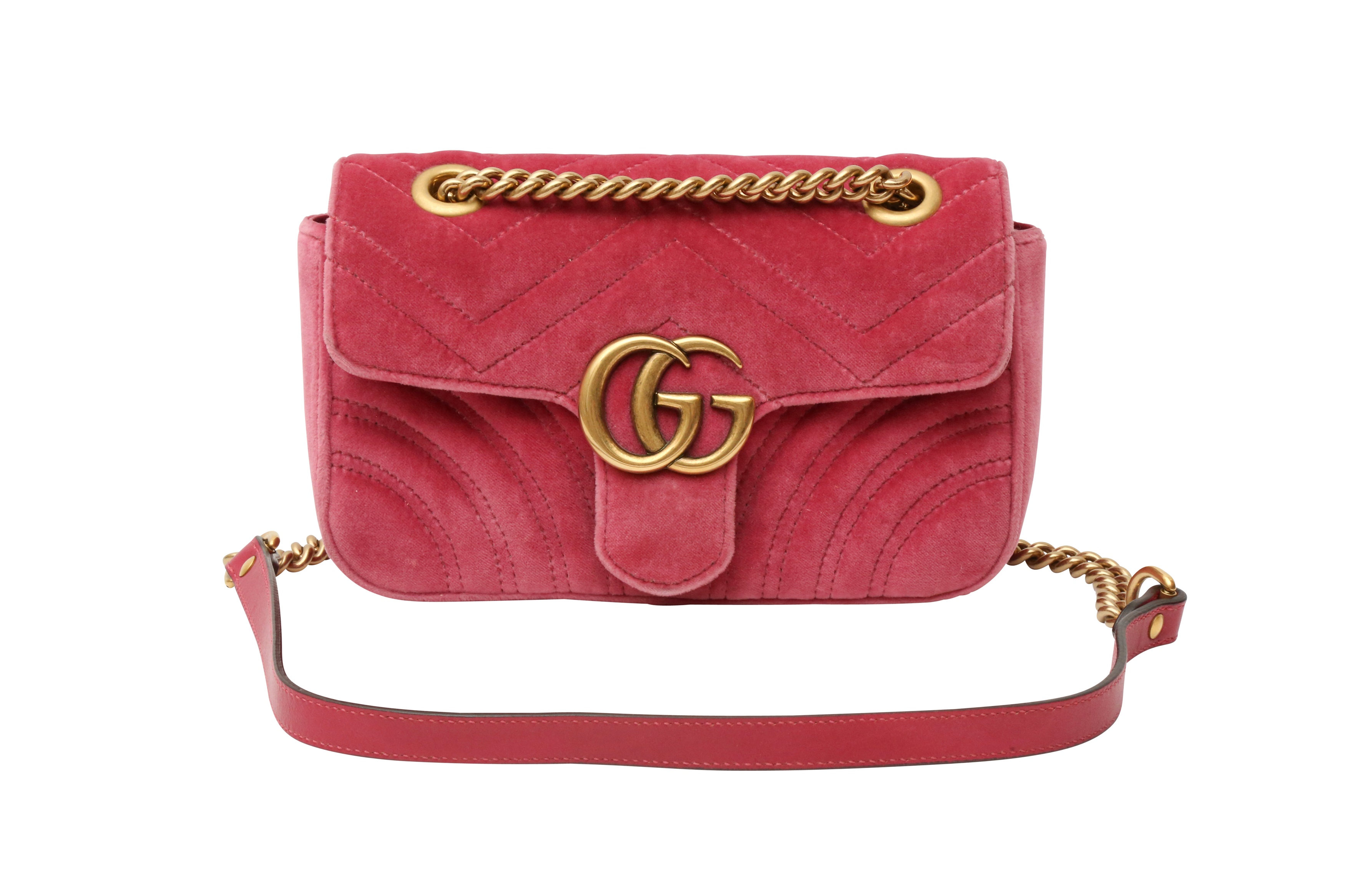 Gucci Pink GG Mini Marmont Matelassé Bag