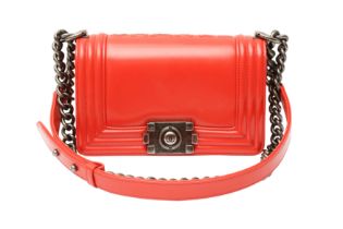 Chanel Tomato Red Small Boy Bag