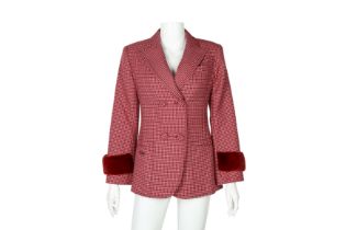 Fendi Red Wool Check Jacket - Size 36