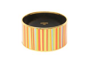 Hermes Multi Stripe Enamel Bangle - Size 70