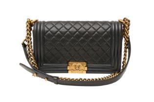 Chanel Midnight Black Quilted Medium Boy Bag