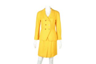 Chanel Sunflower Yellow CC Skirt Suit - Size 38