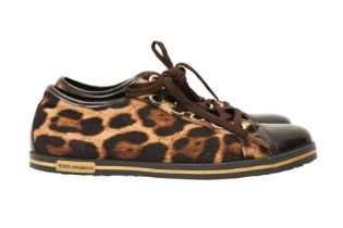 Dolce & Gabbana Leopard Print Sneaker - Size 38