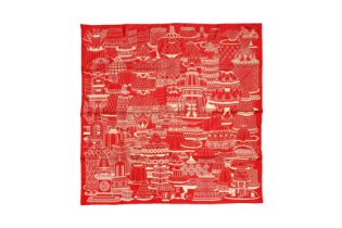 Hermes 'La Patisserie Francaise' Silk Scarf 90