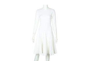 Alaia White Honeycomb Knit Dress - Size 38