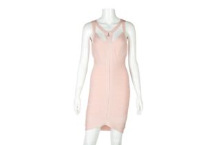 Herve Leger Icy Rose Cut Out Bandage Dress - Size M