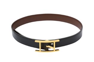 Hermes Black Box Behapi Belt - Size 70