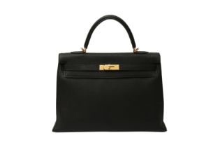 Hermes Black Togo Kelly Sellier 35