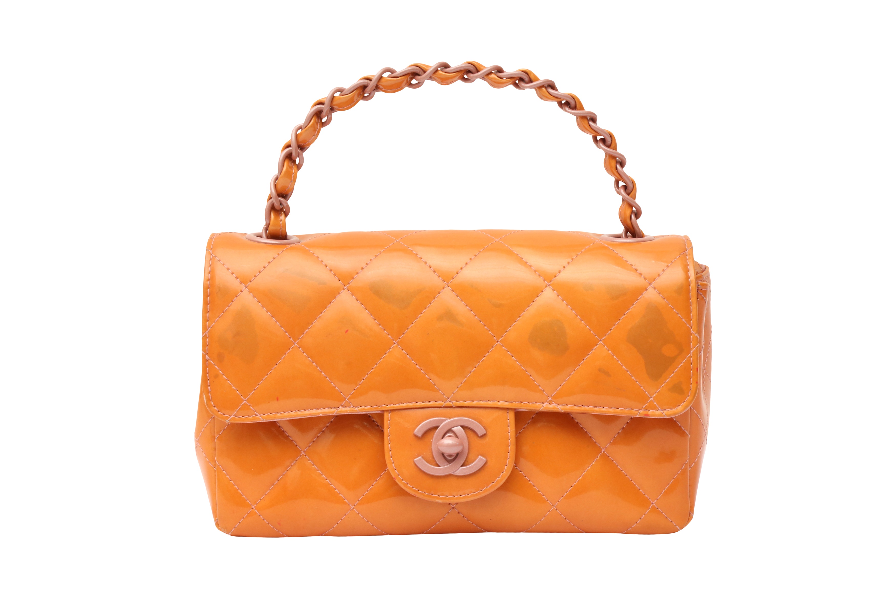 Chanel Orange Rectangle Mini Flap Bag