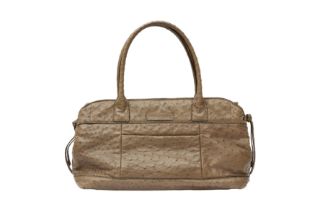 Brunello Cucinelli Taupe Ostrich Shoulder Tote