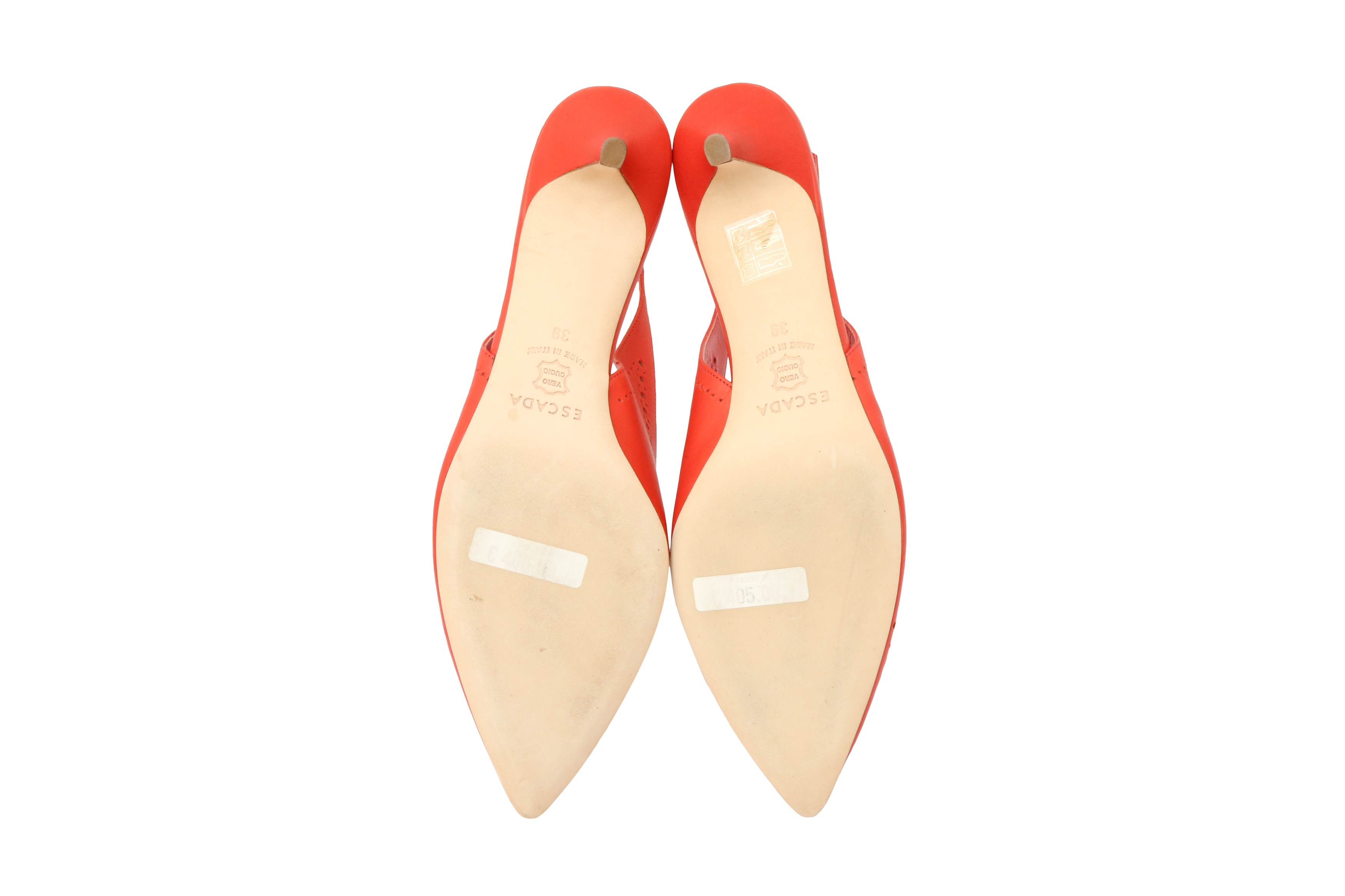 Escada Coral Perforated Kitten Heeled Sling Back - Size 39 - Image 4 of 4