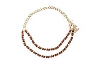 Chanel Burgundy CC Double Chain Necklace