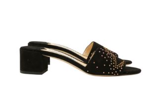 Jimmy Choo Black Studded Stardust Heeled Mule - Size 37