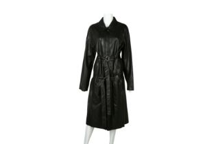 Marina Rinaldi Black Leather Coat - Size 21