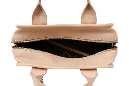 Chanel Beige Pink Deauville Bowler Bag - Image 6 of 6