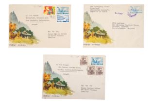 NORTH KOREA RARE POSTAL STATIONERY ENVELOPE 40CH NATURE PYONGYANG YOUTH AND SUNGRI STREET 1960 Previ