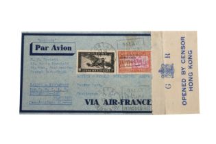 FRENCH INDO CHINA/HONG KONG AIR FRANCE CENSOR 1941/U.S.A. Preview: Barley Mow