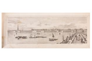 A LITOGRAPHIC SKETCH OF THE NORTH BANK OF THE THAMES, 1825