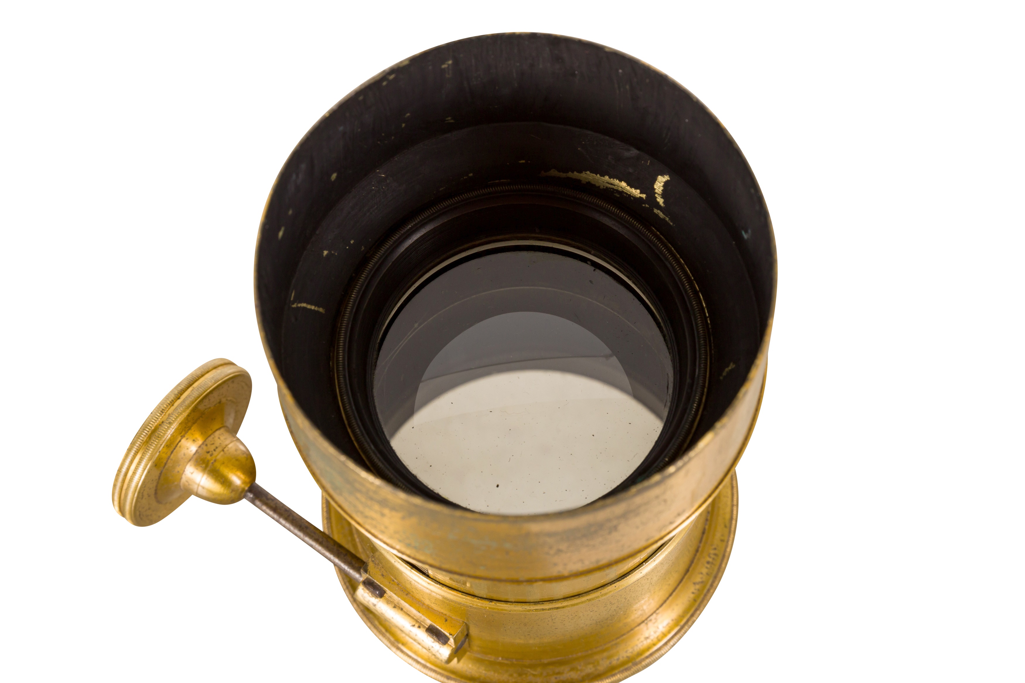 A Voigtlander & Sohn Brass Waterhouse Stop Petzval Lens - Image 4 of 5