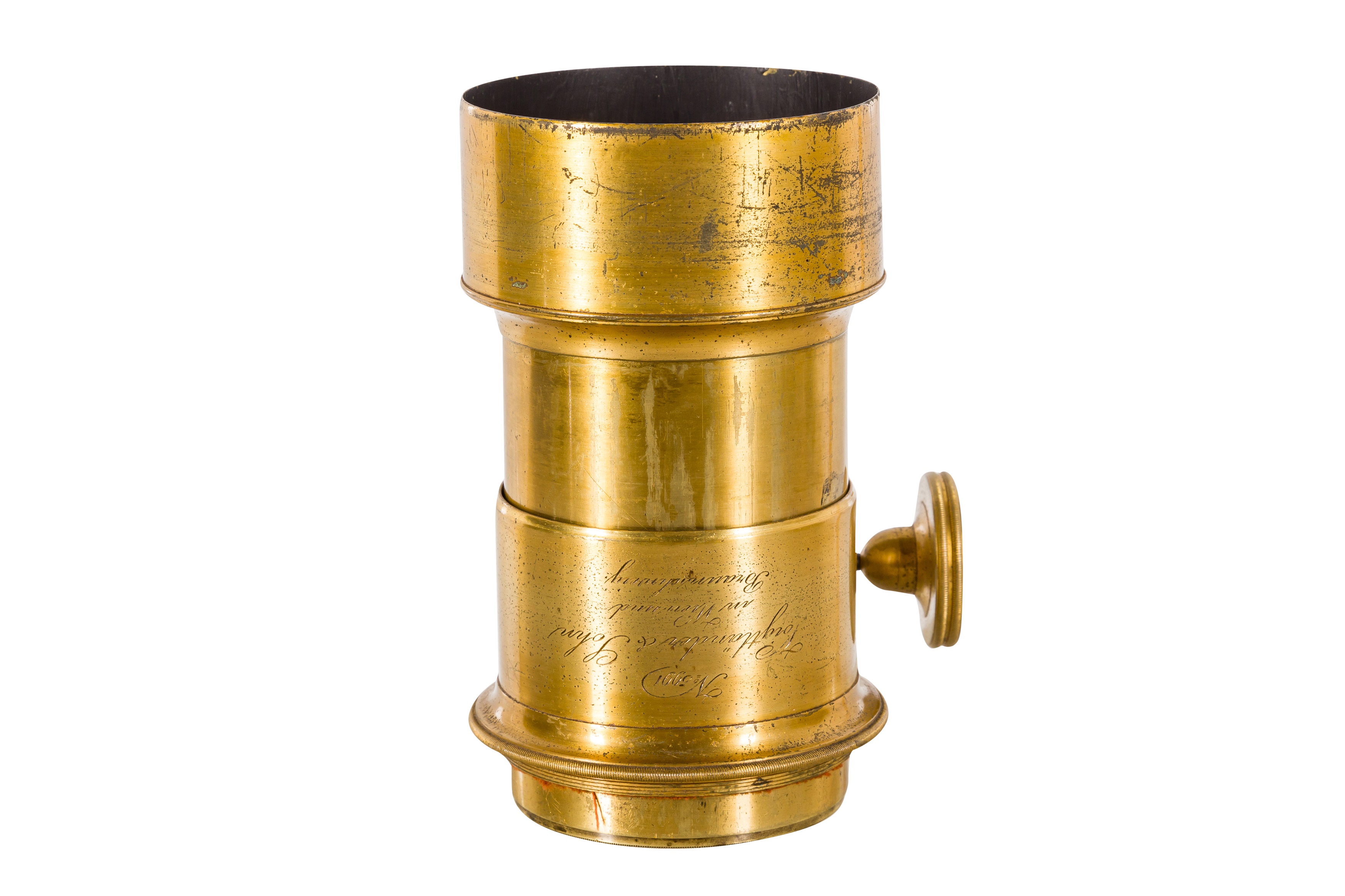 A Voigtlander & Sohn Brass Waterhouse Stop Petzval Lens - Image 2 of 5