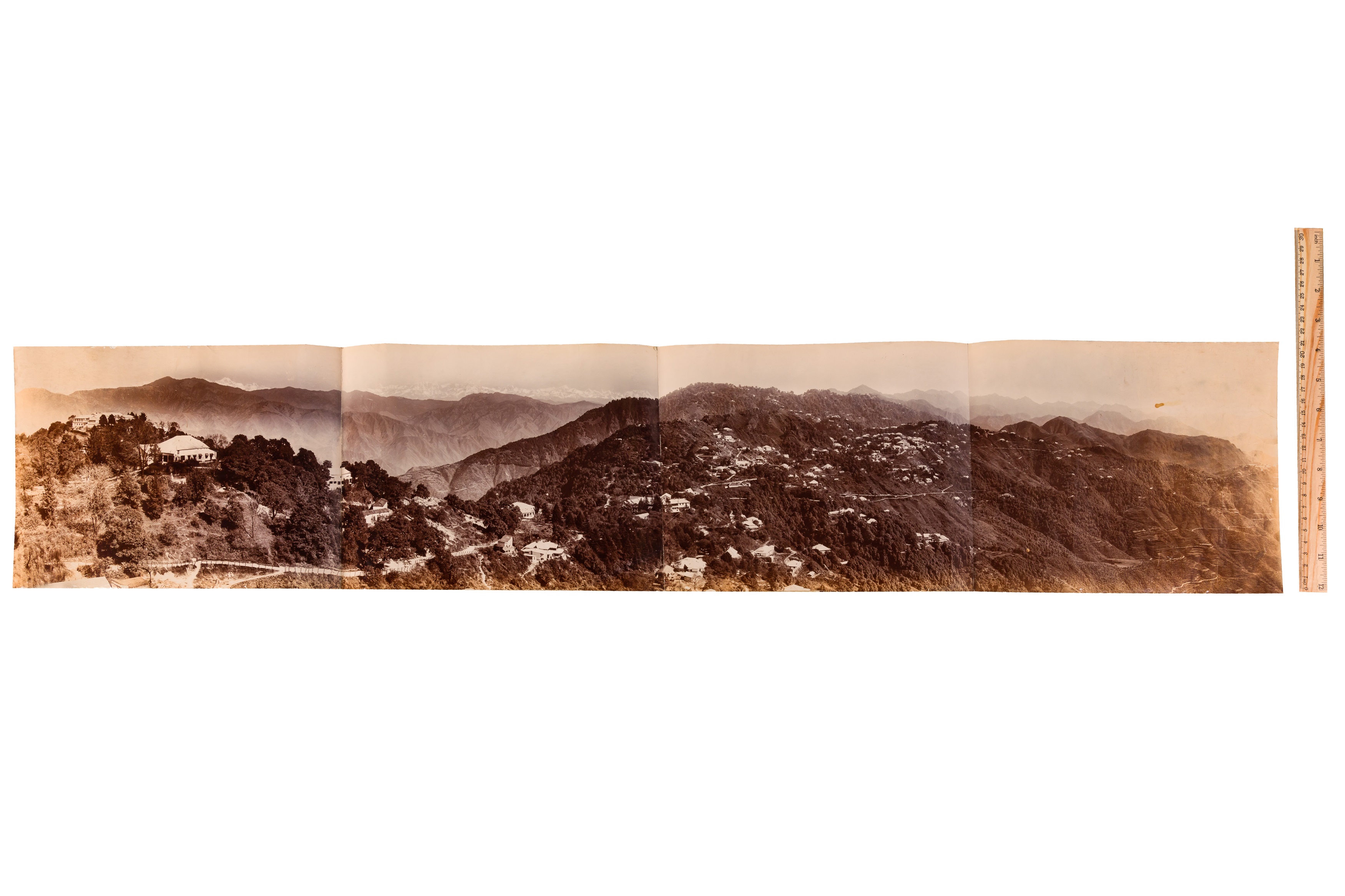 PANORAMIC VIEW OF THE HIMALAYAS FROM NORTHERN INDIA, c.1900 - Image 3 of 3