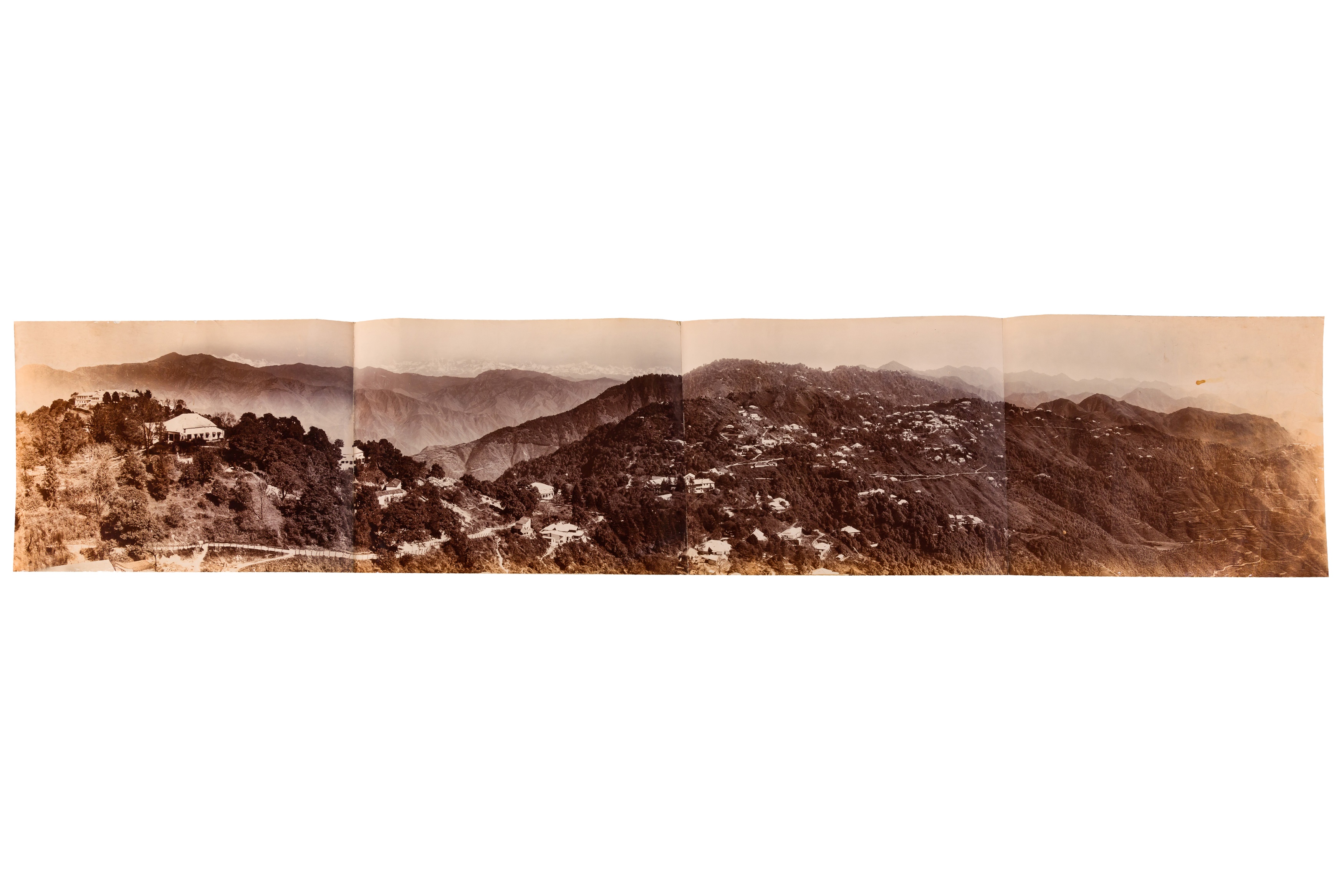 PANORAMIC VIEW OF THE HIMALAYAS FROM NORTHERN INDIA, c.1900