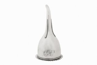 A George IV sterling silver wine funnel, London 1822 by Charles Fox