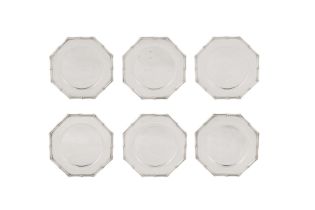 A set of six American sterling silver dinner plates, New York circa 1970 by Tiffany and Co