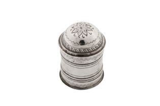 A George III sterling silver nutmeg grater, Birmingham circa 1800 by Joseph Wilmore