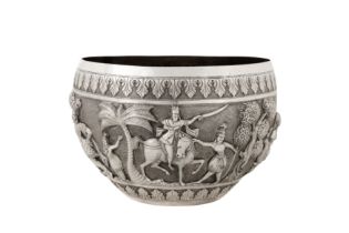 A late 19th / early 20th century Anglo – Indian unmarked silver bowl, probably Poona circa 1900