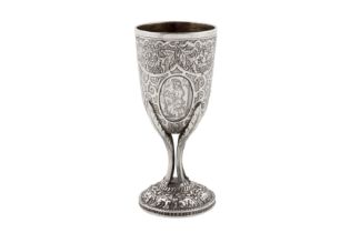 An early 19th century Austrian 13 lot (812 standard) silver goblet, Vienna 1814 by Ferdinand Tobner