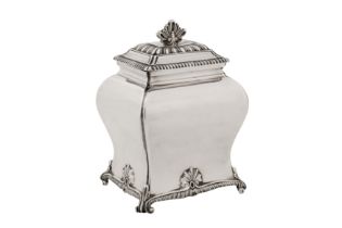 A Victorian sterling silver tea caddy, London 1895 by Thomas Bradbury and Sons