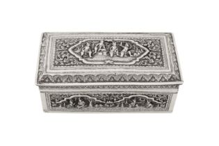 An early 20th century Burmese unmarked silver box, probably Rangoon circa 1930