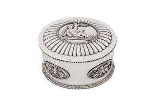 A Victorian sterling silver ‘classical’ tea caddy, London 1868 by Samuel Smily