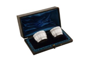 A cased pair of Victorian sterling silver salts, London 1879 by messrs Barnard