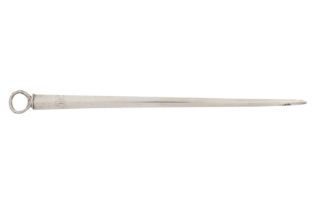 A George III provincial sterling silver meat skewer, Chester 1789 by Robert Jones of Liverpool