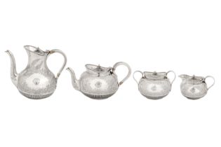 Australian colonial interest - A Victorian sterling silver four-piece tea and coffee service, London