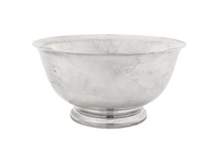 A large mid-20th century American sterling silver fruit or punch bowl, New York circa 1970 by Tiffan