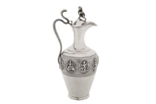 A late 19th century Anglo – Indian silver claret jug, Madras circa 1880 by Peter Orr and Sons