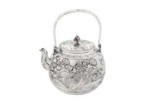 A mid-20th century Japanese silver teapot, probably Yokohama circa 1950