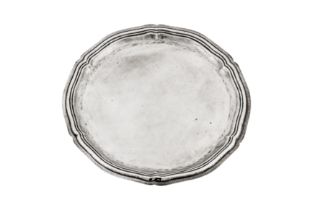 A mid-20th century Italian 800 standard silver platter, Naples circa 1965-8 by Ciro Jacomino (reg. 3